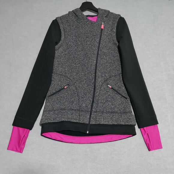 Sweaty Betty Fleece Knitted Jacket Size S Womens Full Zip Hooded Athletic - Picture 2 of 13